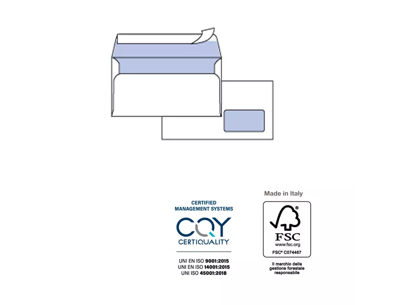 Buste Commerciali Silver 90 Pigna - 11x23 cm - Taglio Dritto con Strip - Con Finestra - 90 g - 0593059AM (Bianco Conf. 25) Buste Commerciali Silver 90 Pigna - 11x23 cm - Taglio Dritto con Strip - Con Finestra - 90 g - 0593059AM (Bianco Conf. 25)