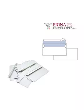 Buste Commerciali Silver 90 Pigna - 11x23 cm - Taglio Dritto con Strip - Senza Finestra - 90 g - 0593022AM (Bianco Conf. 25)