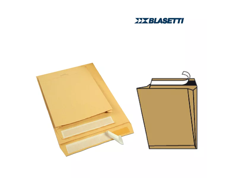 Busta a Sacco Monodex Blasetti - a Soffietto con Strip - 19x26 cm - 100 g - 840 (Avana Conf. 250)