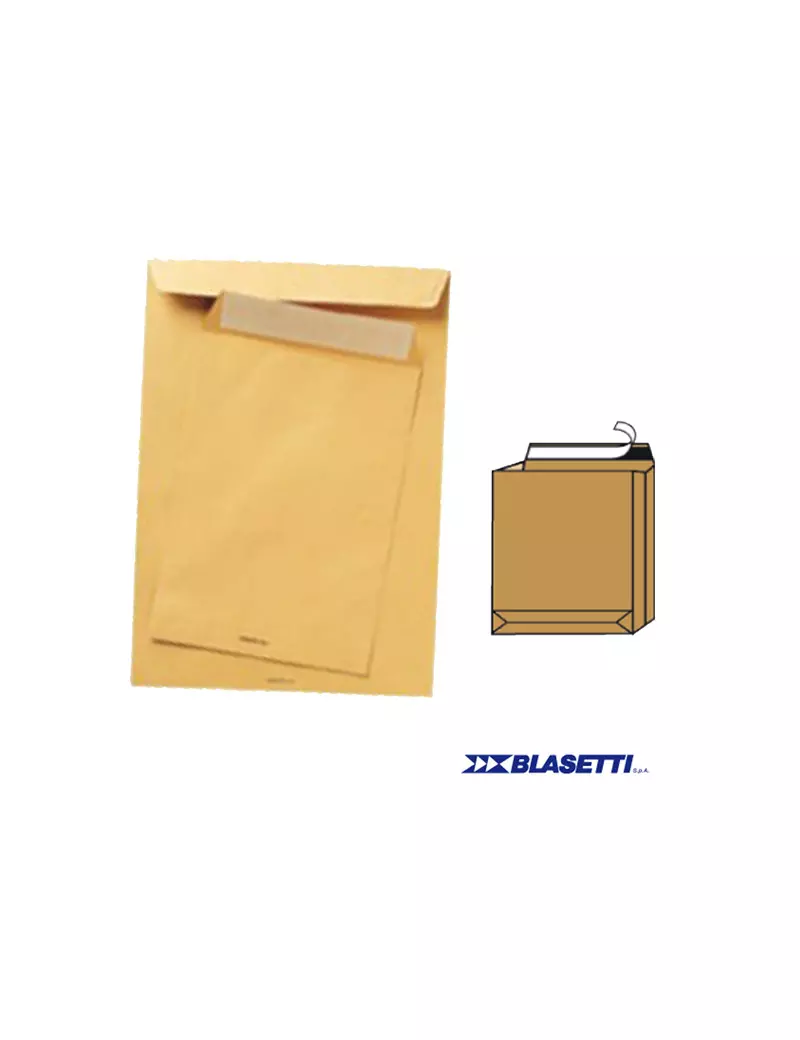 Busta a Sacco Monodex Blasetti - a Soffietto con Strip - 23x33 cm - 120 g - 934 (Avana Conf. 250) Busta a Sacco Monodex Blasetti - a Soffietto con Strip - 23x33 cm - 120 g - 934 (Avana Conf. 250)