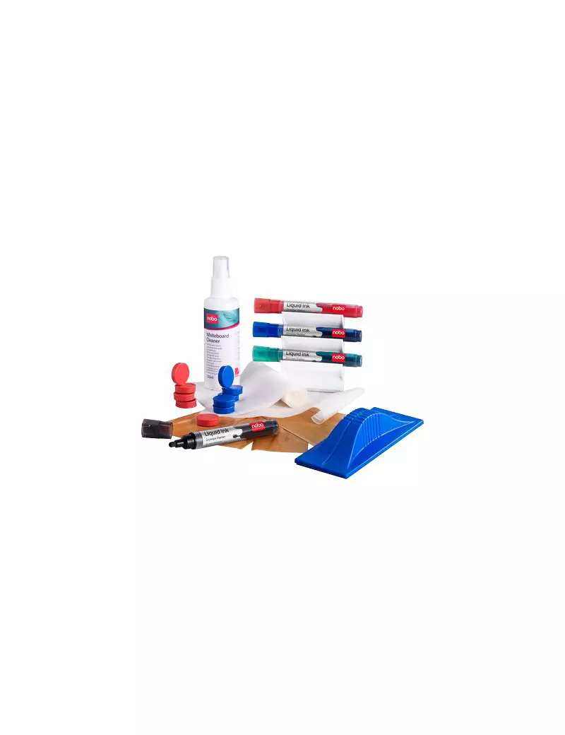 Kit Nobo per Lavagne Bianche Nobo - 1901430 Kit Nobo per Lavagne Bianche Nobo - 1901430