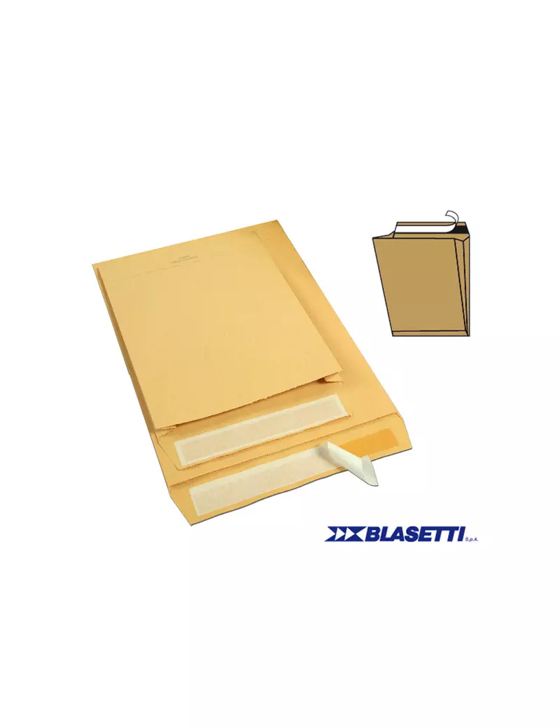 Busta a Sacco Monodex Blasetti - a Soffietto con Strip - 23x33 cm - 100 g - 841 (Avana Conf. 250)