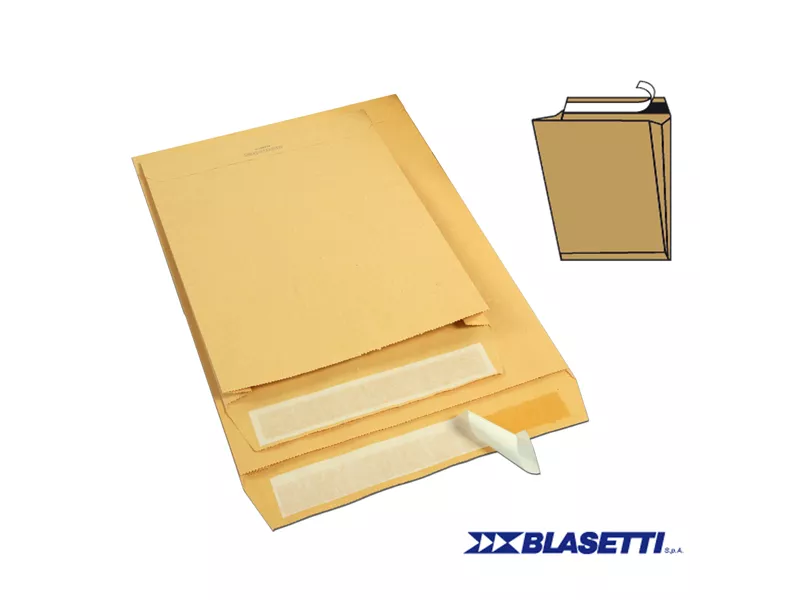 Busta a Sacco Monodex Blasetti - a Soffietto con Strip - 25x35,3 cm - 120 g - 844 (Avana Conf. 250)