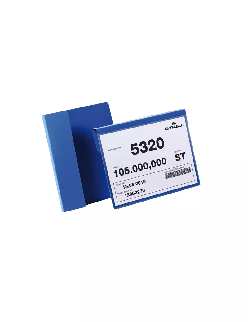 Buste Identificative con Aletta Pieghevole - A5 Orizzontale - Durable - 1722-07 (Blu Conf. 50) Buste Identificative con Aletta Pieghevole - A5 Orizzontale - Durable - 1722-07 (Blu Conf. 50)