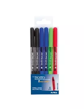 Penna a Sfera Tratto 1 Grip Fila - 1 mm - 828800 (Assortiti Conf. 6)