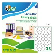 Etichette Adesive Rotonde Tico - 36 mm - Lucide - PG4-36 (Bianco Conf. 100)