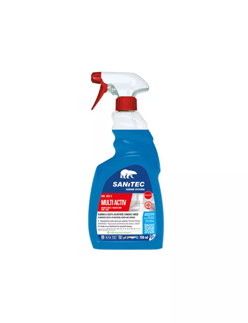 Disinfettante Multi Activ Bagno Sanitec - 1822-S - 750 ml Disinfettante Multi Activ Bagno Sanitec - 1822-S - 750 ml