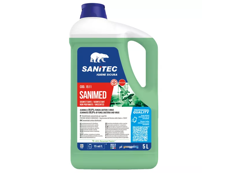 Disinfettante Concentrato Sanimed Sanitec - 1511 - 5 Litri Disinfettante Concentrato Sanimed Sanitec - 1511 - 5 Litri