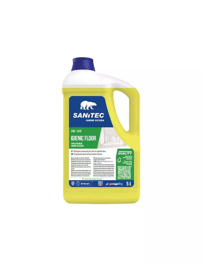 Detergente per Pavimenti Igienic Floor Sanitec - 1435 (Fiori d'Arancio Conf. 5 kg)