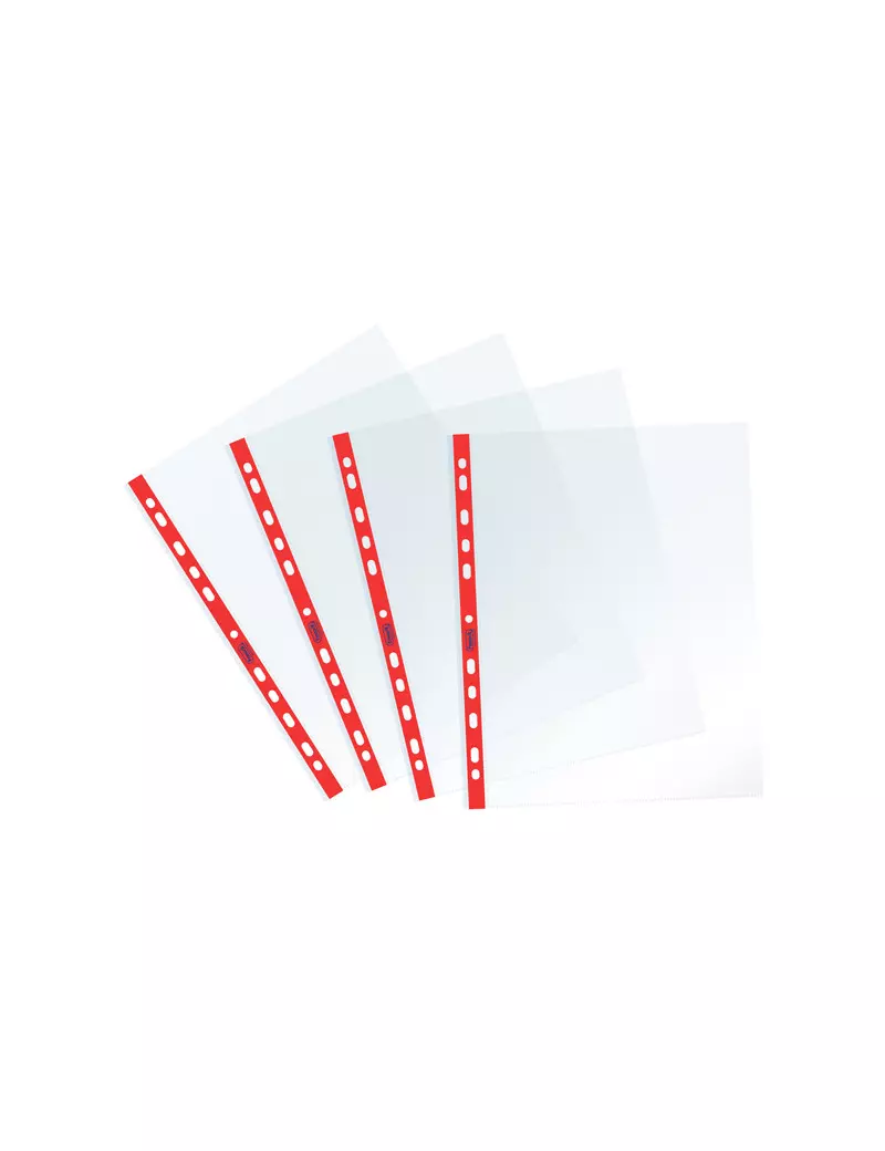 Busta a Perforazione Universale Sprint Favorit - 22x30 cm - Liscia - 400159688 (Trasparente Banda Rossa Conf. 25) Busta a Perforazione Universale Sprint Favorit - 22x30 cm - Liscia - 400159688 (Trasparente Banda Rossa Conf. 25)