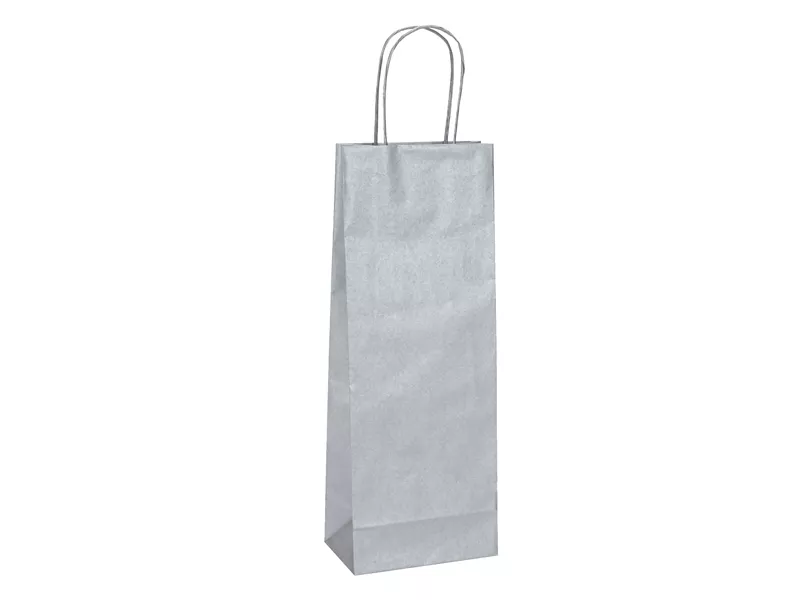 Shopper Portabottiglie Mainetti Bags - 14x9x38 cm - 087042 (Argento Conf. 20)