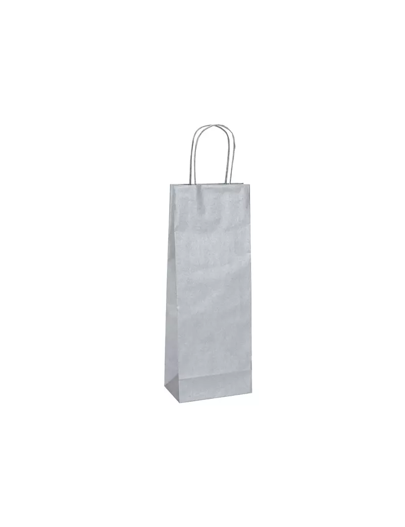 Shopper Portabottiglie Mainetti Bags - 14x9x38 cm - 087042 (Argento Conf. 20)