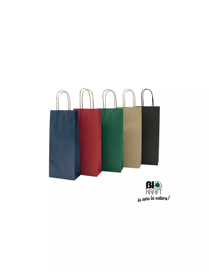 Shopper Portabottiglie Mainetti Bags - 14x9x38 cm - 072215 (Avorio Conf. 20)