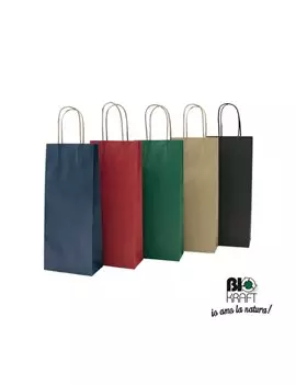 Shopper Portabottiglie Mainetti Bags - 14x9x38 cm - 072246 (Blu Conf. 20)