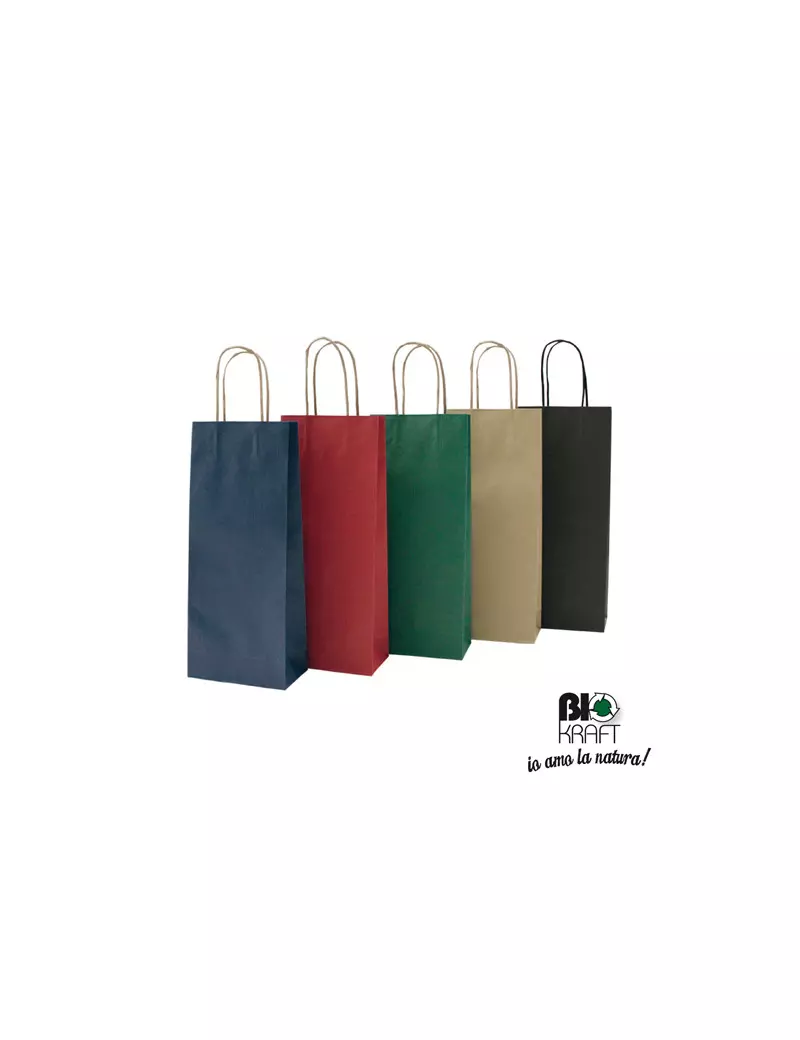 Shopper Portabottiglie Mainetti Bags - 14x9x38 cm - 072239 (Verde Conf. 20)