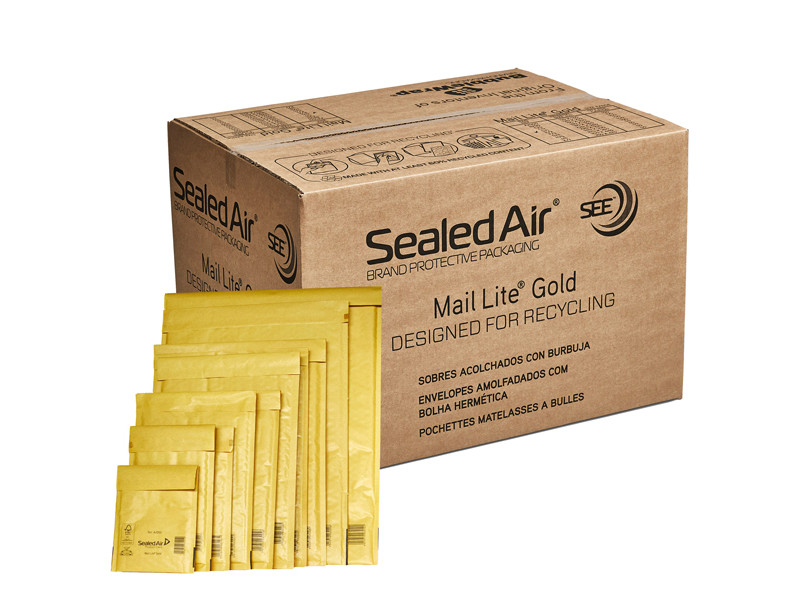 Busta Imbottita a Bolle d'Aria Mail Lite Gold F Sealed Air - 22x33 cm - 103027405 (Avana Conf. 50) Busta Imbottita a Bolle d'Aria Mail Lite Gold F Sealed Air - 22x33 cm - 103027405 (Avana Conf. 50)