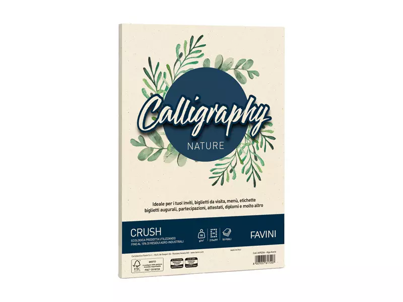 Carta Colorata Calligraphy Nature Crush Favini - A4 - 90 g - A69Q244 (Alga Conf. 50)