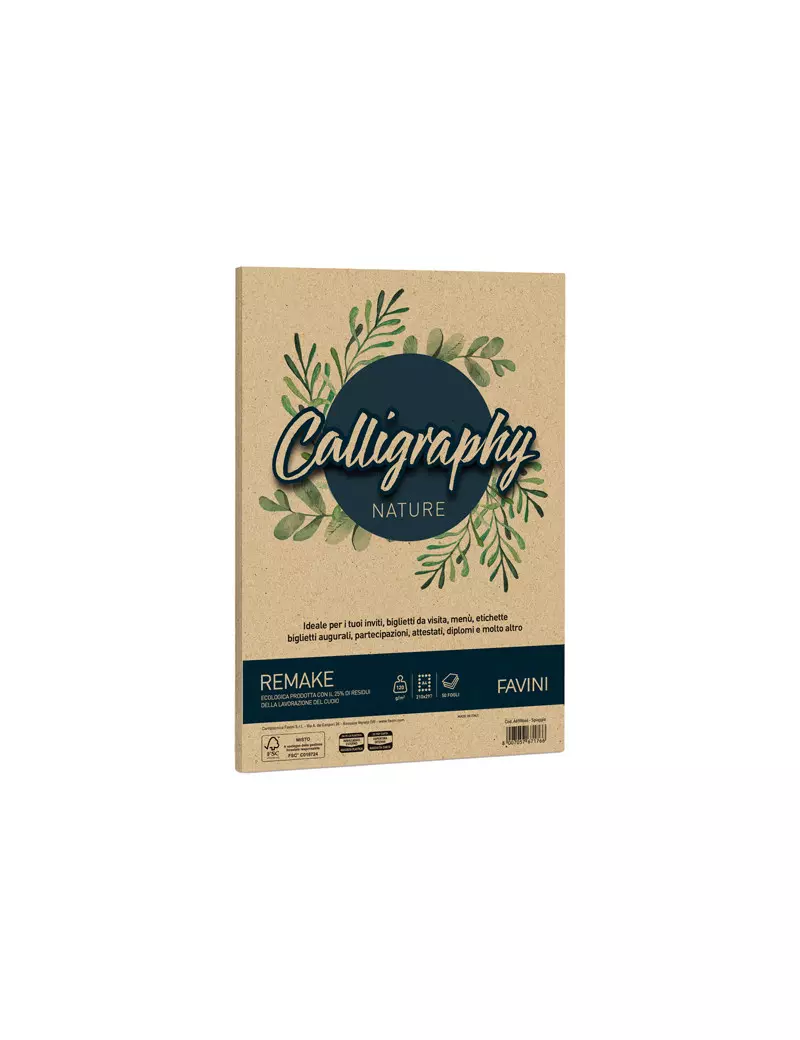 Carta Colorata Calligraphy Nature Remake Favini - A4 - 120 g - A69R664 (Spiaggia Conf. 50)