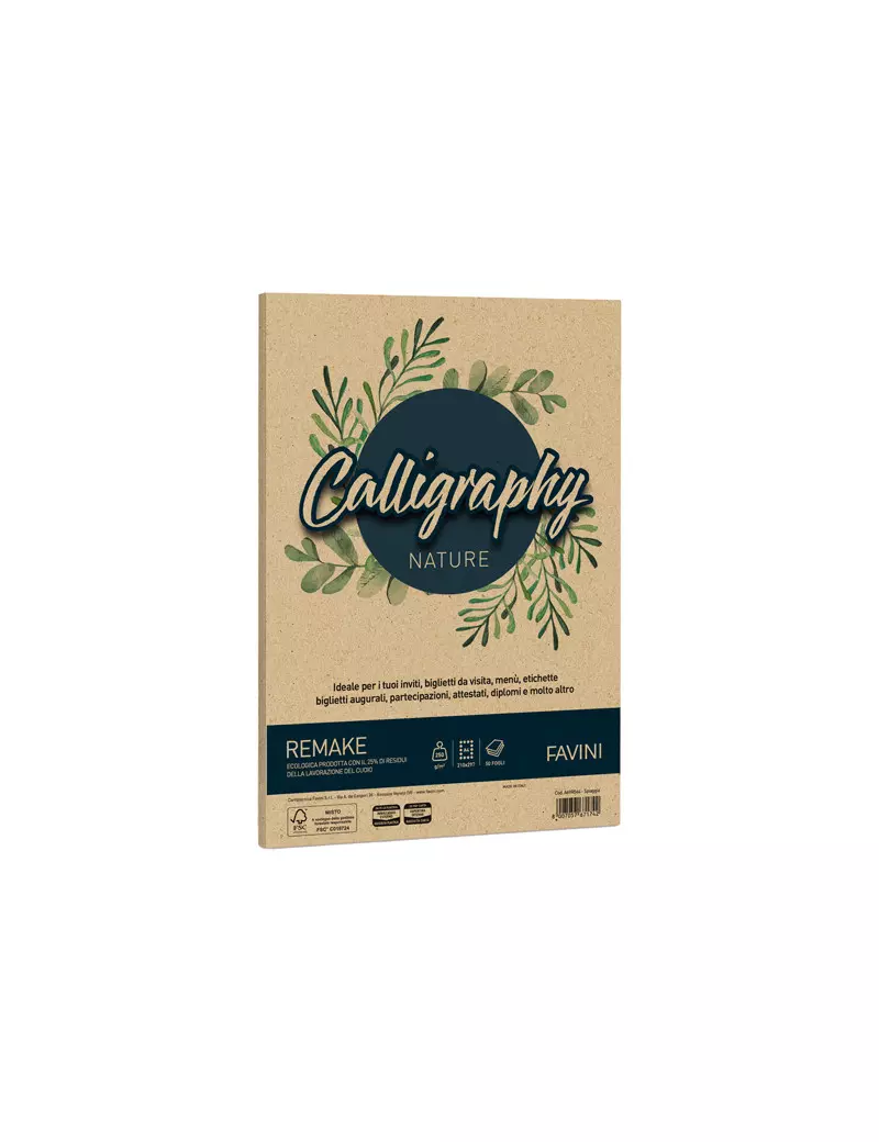 Carta Colorata Calligraphy Nature Remake Favini - A4 - 250 g - A69R564 (Spiaggia Conf. 50)