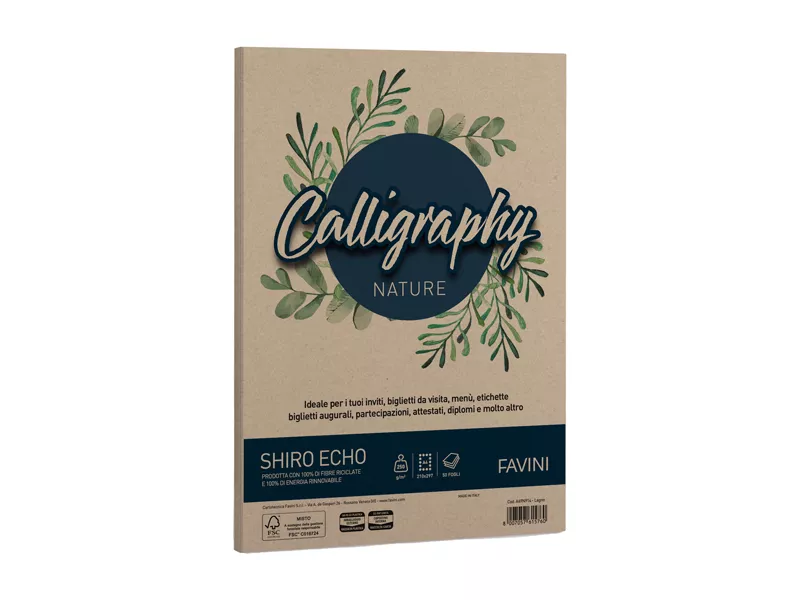 Carta Colorata Calligraphy Nature Shiro Eco Favini - A4 - 250 g - A69N914 (Legno Conf. 50) Carta Colorata Calligraphy Nature Shiro Eco Favini - A4 - 250 g - A69N914 (Legno Conf. 50)