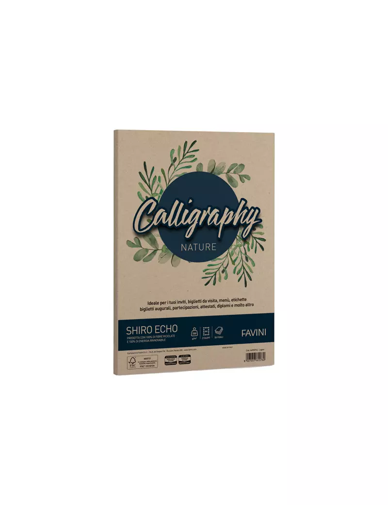 Carta Colorata Calligraphy Nature Shiro Eco Favini - A4 - 250 g - A69N914 (Legno Conf. 50) Carta Colorata Calligraphy Nature Shiro Eco Favini - A4 - 250 g - A69N914 (Legno Conf. 50)