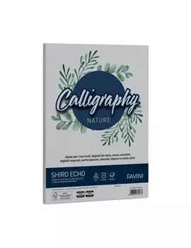 Carta Colorata Calligraphy Nature Shiro Eco Favini - A4 - 250 g - A69U914 (Cenere Conf. 50)