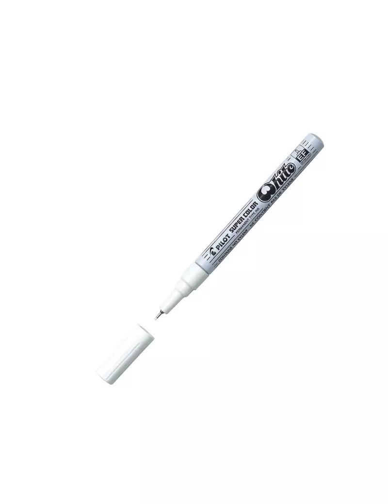 Marcatore Permanente a Vernice Super Color Pilot - Punta Tonda - 0,5 mm - 002725 (Bianco) Marcatore Permanente a Vernice Super Color Pilot - Punta Tonda - 0,5 mm - 002725 (Bianco)