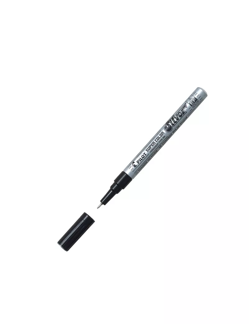 Marcatore Permanente a Vernice Super Color Pilot - Punta Tonda - 0,5 mm - 002451 (Argento) Marcatore Permanente a Vernice Super Color Pilot - Punta Tonda - 0,5 mm - 002451 (Argento)