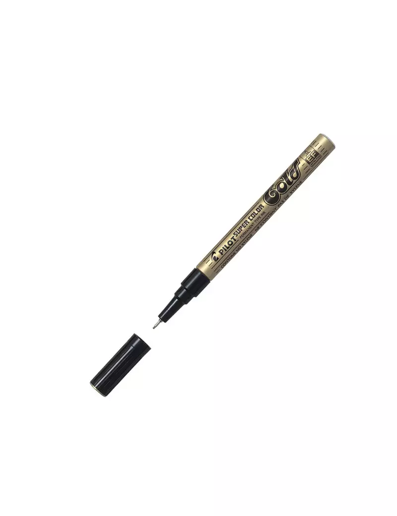 Marcatore Permanente a Vernice Super Color Pilot - Punta Tonda - 0,5 mm - 002452 (Oro) Marcatore Permanente a Vernice Super Color Pilot - Punta Tonda - 0,5 mm - 002452 (Oro)
