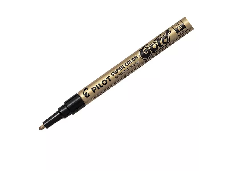 Marcatore Permanente a Vernice Super Color Pilot - Punta Tonda - 1 mm - 002437 (Oro)