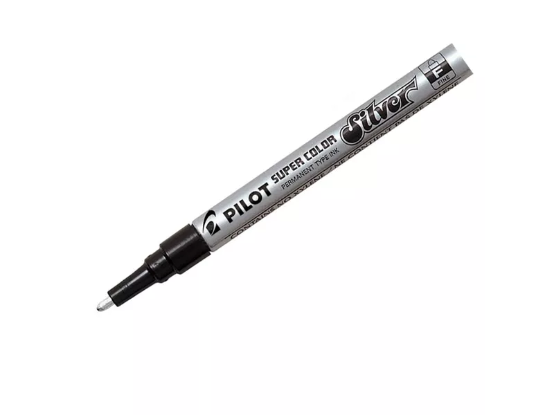 Marcatore Permanente a Vernice Super Color Pilot - Punta Tonda - 1 mm - 002436 (Argento)