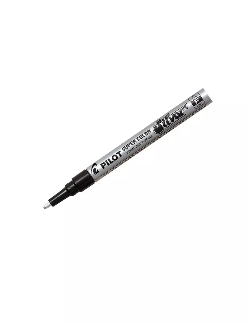 Marcatore Permanente a Vernice Super Color Pilot - Punta Tonda - 1 mm - 002436 (Argento) Marcatore Permanente a Vernice Super Color Pilot - Punta Tonda - 1 mm - 002436 (Argento)