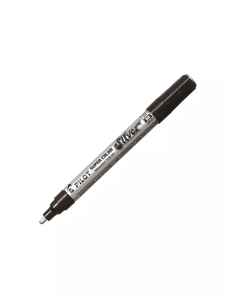 Marcatore Permanente a Vernice Super Color Pilot - Punta Tonda - 2 mm - 002440 (Argento) Marcatore Permanente a Vernice Super Color Pilot - Punta Tonda - 2 mm - 002440 (Argento)
