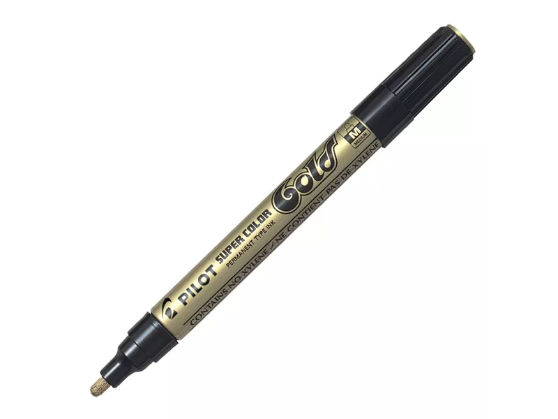 Marcatore Permanente a Vernice Super Color Pilot - Punta Tonda - 2 mm - 002450 (Oro)