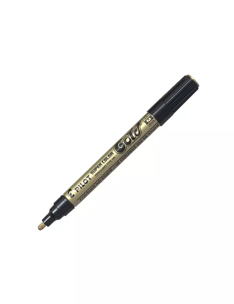 Marcatore Permanente a Vernice Super Color Pilot - Punta Tonda - 2 mm - 002450 (Oro) Marcatore Permanente a Vernice Super Color Pilot - Punta Tonda - 2 mm - 002450 (Oro)