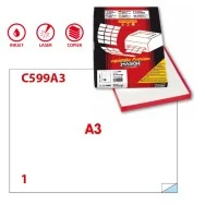 Etichette Adesive Markin - A3 - 420x297 mm - 214C599A3 (Bianco Conf. 100)