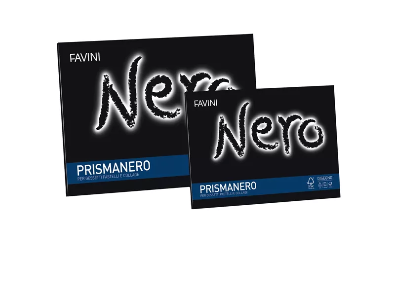 Album da Disegno Prismanero Favini - 24x33 cm - Ruvido - 128 g - A12A244 (Nero Conf. 20)
