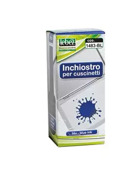 Inchiostro senza Olio per Timbri Lebez - 30 ml - 1483-BL (Blu)