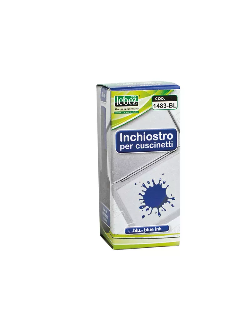 Inchiostro senza Olio per Timbri Lebez - 30 ml - 1483-BL (Blu) Inchiostro senza Olio per Timbri Lebez - 30 ml - 1483-BL (Blu)
