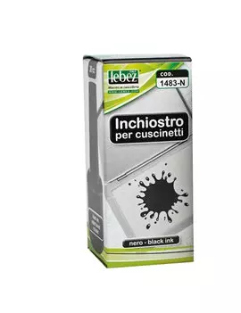 Inchiostro senza Olio per Timbri Lebez - 30 ml - 1483-NE (Nero)