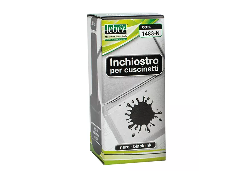 Inchiostro senza Olio per Timbri Lebez - 30 ml - 1483-NE (Nero)