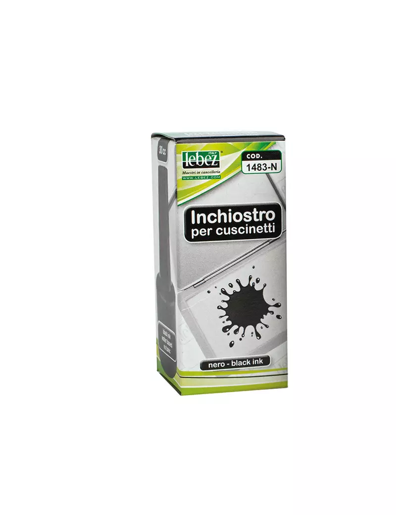 Inchiostro senza Olio per Timbri Lebez - 30 ml - 1483-NE (Nero)