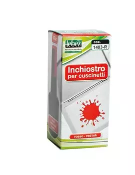 Inchiostro senza Olio per Timbri Lebez - 30 ml - 1483-R (Rosso)