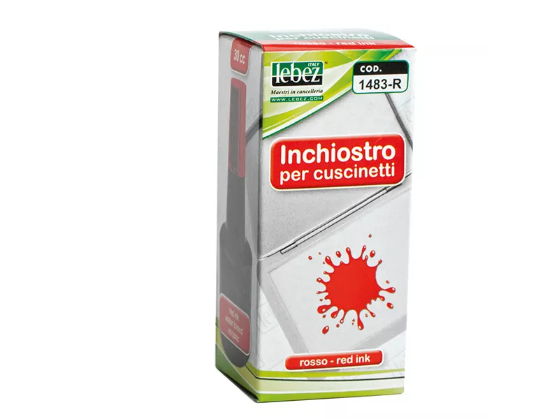 Inchiostro senza Olio per Timbri Lebez - 30 ml - 1483-R (Rosso)