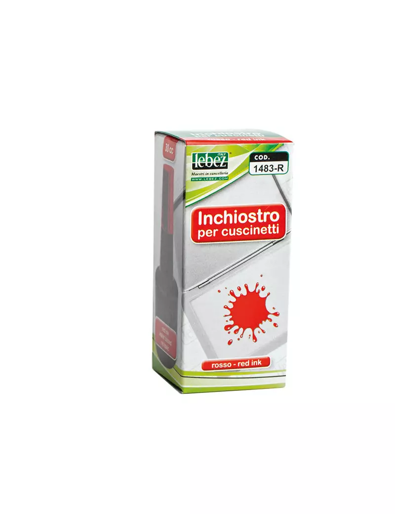 Inchiostro senza Olio per Timbri Lebez - 30 ml - 1483-R (Rosso) Inchiostro senza Olio per Timbri Lebez - 30 ml - 1483-R (Rosso)