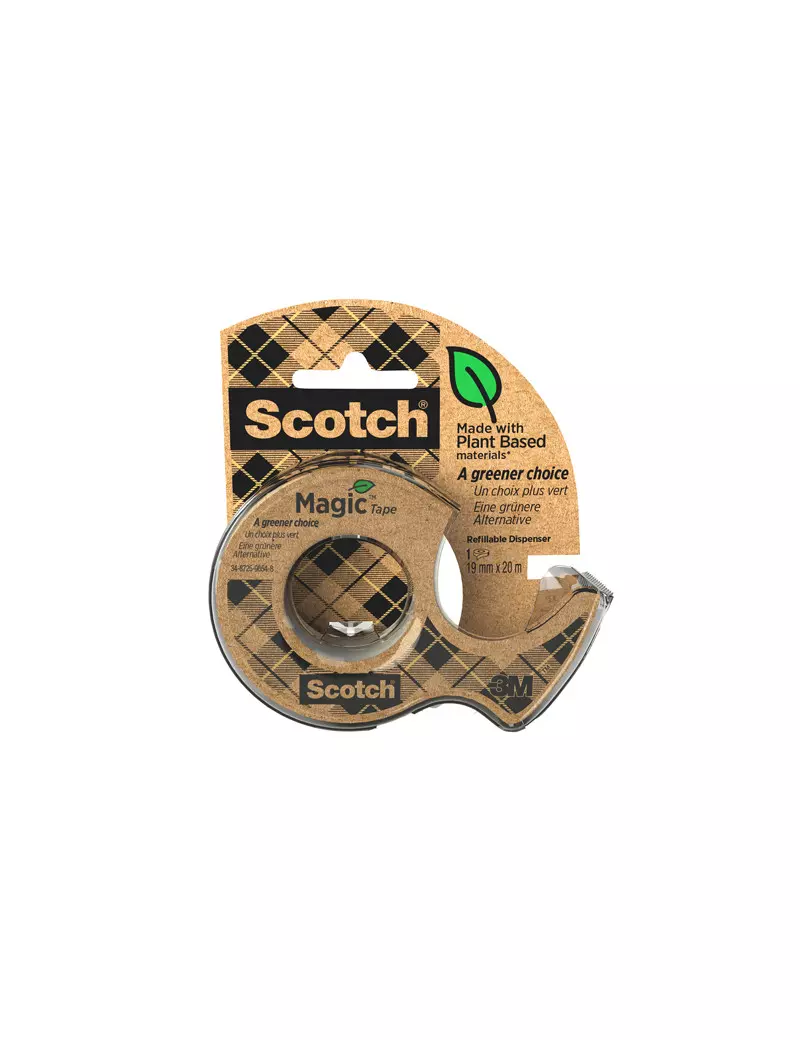 Nastro Adesivo Magic 900 Scotch 3M - 19 mm x 20 m - in Chiocciola - 7100082821 (Trasparente)