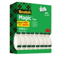 Nastro Adesivo Scotch Magic 810 3M - Acrilico - 19 mm x 33 m - 22235 (Trasparente Conf. 24)