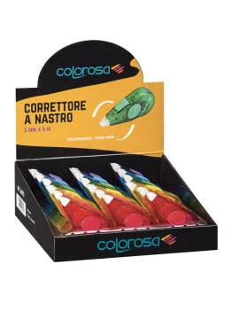 Correttore a Nastro Colorosa Riplast - 5 mm x 6 m - 360015 (Assortiti Conf. 18)