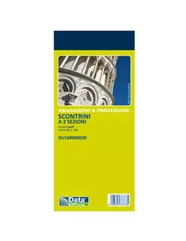 Blocco Scontrino Data Ufficio - 2 Sezioni con 100 Copie Numerate - 5,8x13 cm - DU160000020 (Giallo Conf. 10)