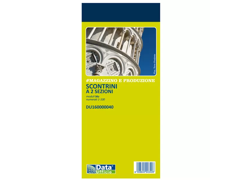 Blocco Scontrino Data Ufficio - 2 Sezioni con 100 Copie Numerate - 5,8x13 cm - DU160000040 (Giallo Conf. 10)